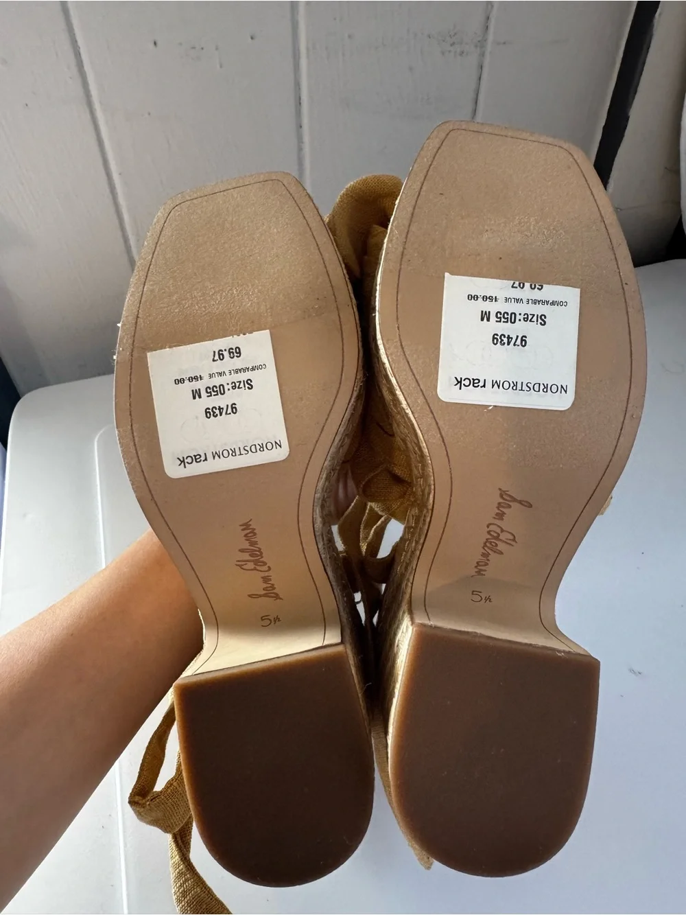 Sam Edelman Yellow Tie-Ankle Platform Sandals